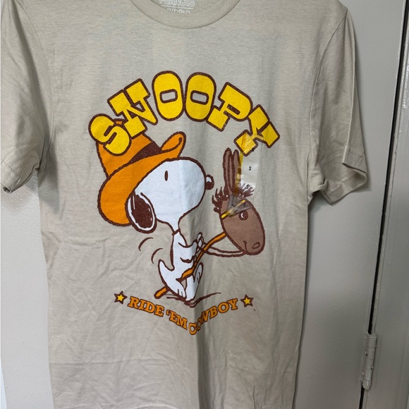 Peanuts Other - Peanuts Snoopy "Ride 'Em Cowboy" T‑Shirt - Cream